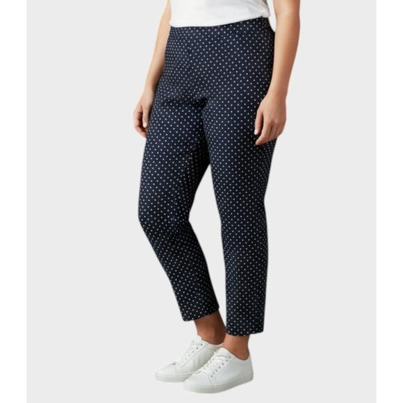 Isaac Mizrahi Pants - Isaac Mizrahi Live! Navy Blue White Dots 20W Pants Ankle Capri